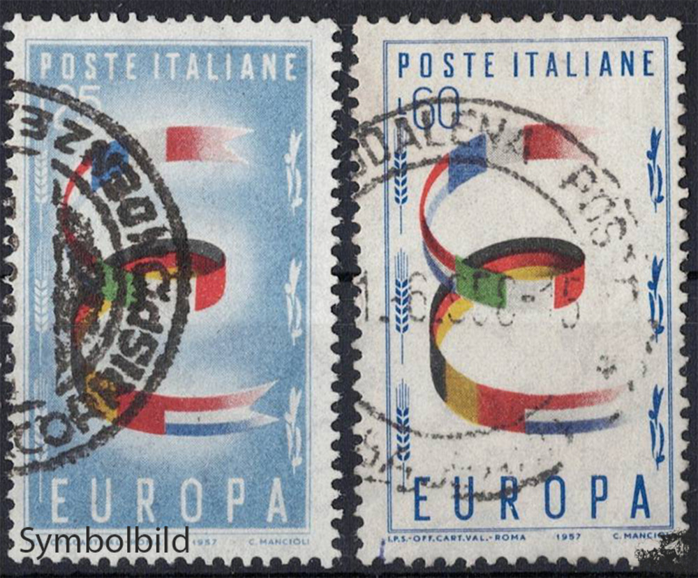 Italien 1957 o - EUROPA, Buchstabe „E“