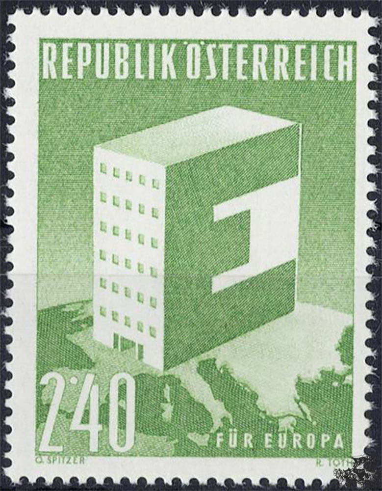 Österreich 1959 ** - EUROPA, “E“ auf Gebäude Österreich 1959 ** - EUROPA, “E“ auf Gebäude