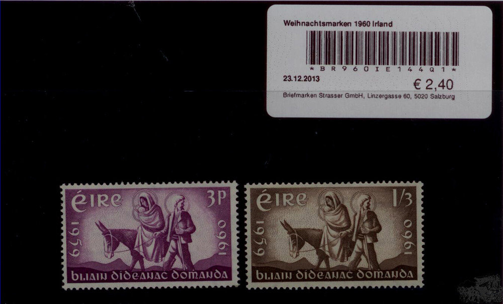 Weihnachtsmarken 1960 Irland Weihnachtsmarken 1960 Irland