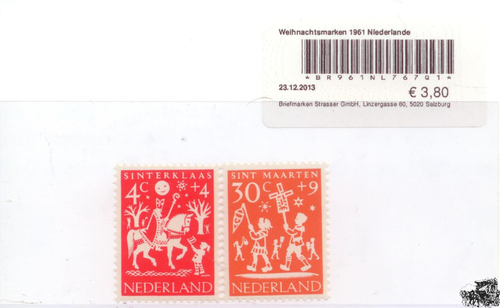 Weihnachtsmarken 1961 Niederlande Weihnachtsmarken 1961 Niederlande