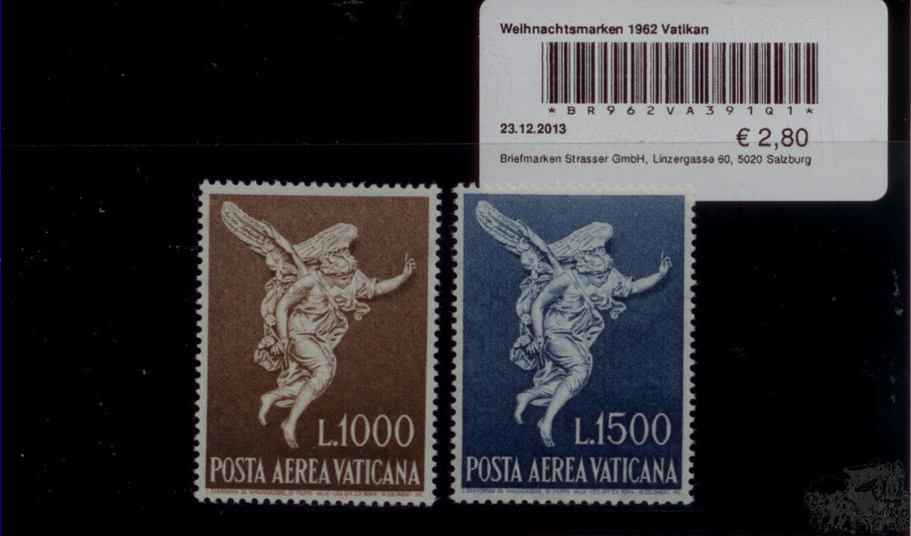 Weihnachtsmarken 1962 Vatikan Weihnachtsmarken 1962 Vatikan
