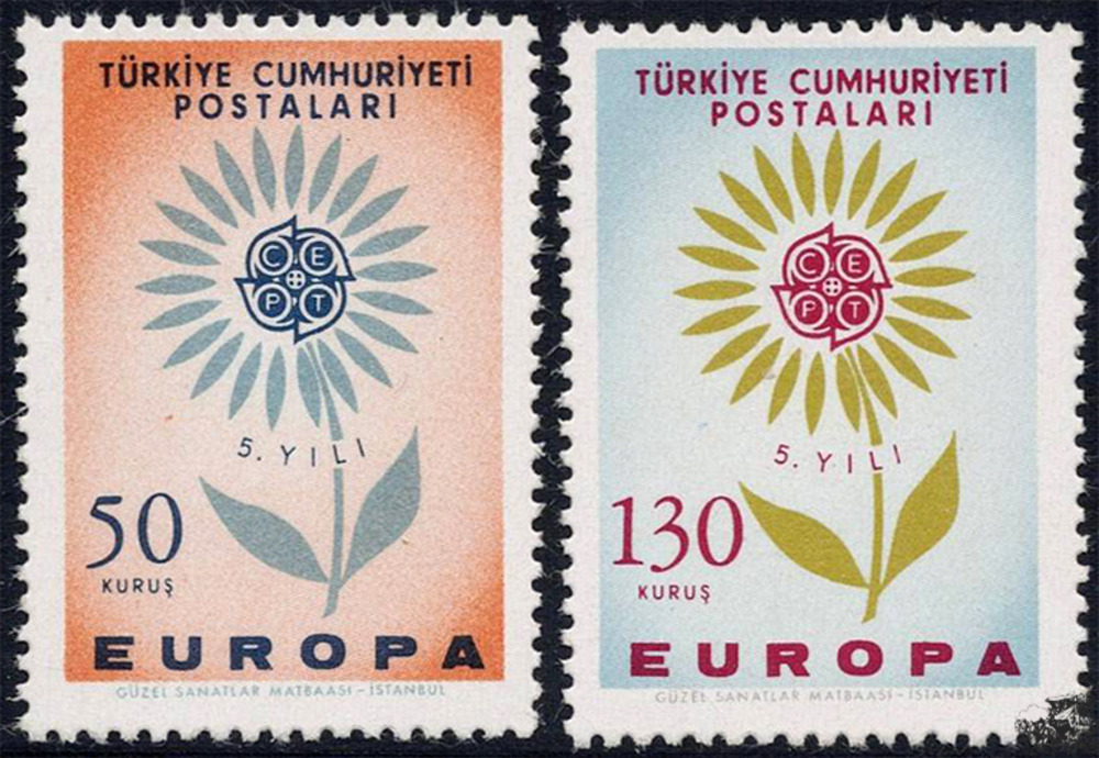 Türkei 1964 ** - EUROPA, Blume Türkei 1964 ** - EUROPA, Blume
