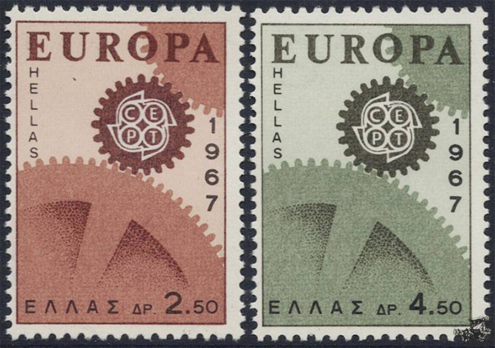Griechenland 1967 ** - EUROPA, Zahnräder Griechenland 1967 ** - EUROPA, Zahnräder