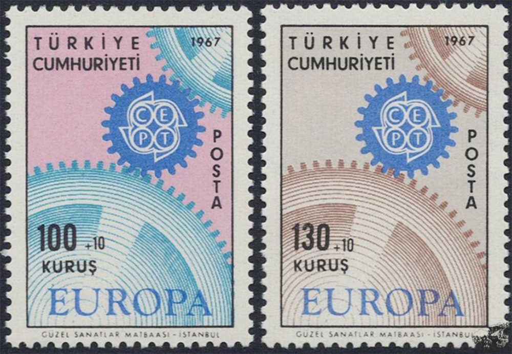 Türkei 1967 ** - EUROPA, Zahnräder Türkei 1967 ** - EUROPA, Zahnräder