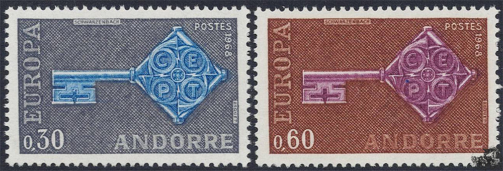 Andorra franz. 1968 ** - EUROPA, Schlüssel