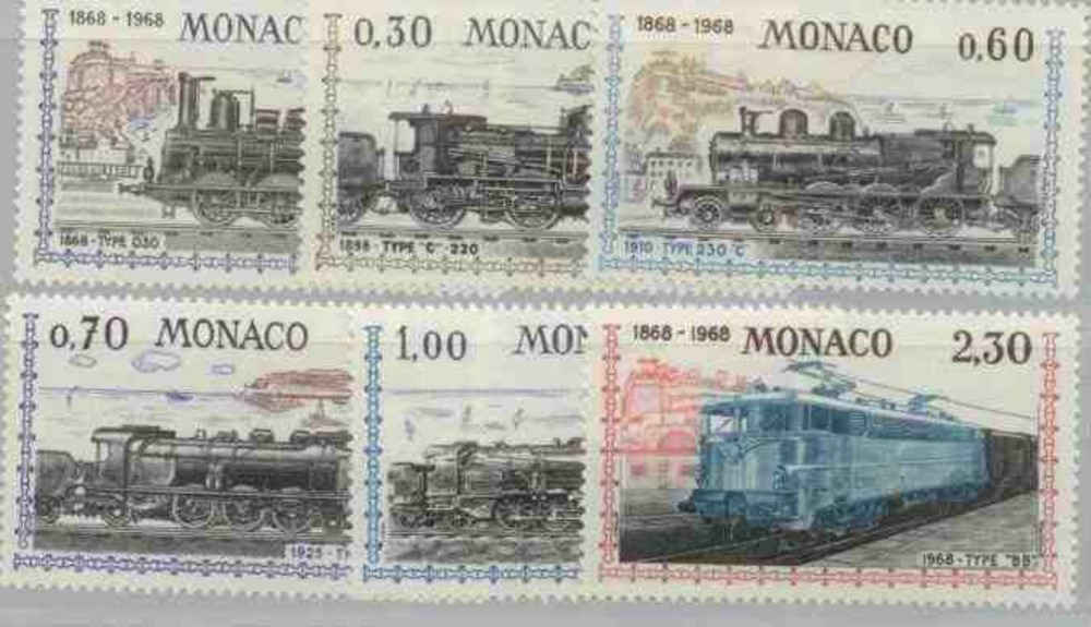 Eisenbahnmarken 1968 Monaco Eisenbahnmarken 1968 Monaco