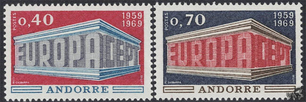 Andorra franz. 1969 ** - EUROPA, Tempelform Andorra franz. 1969 ** - EUROPA, Tempelform