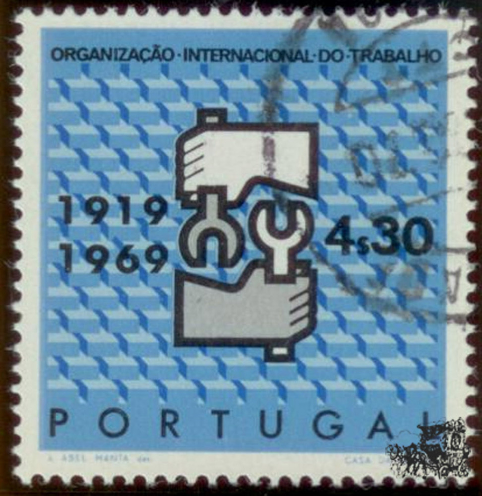 Portugal 1969 - 28. Mai, 50 Jahre Internationale Arbeitsorganisation (ILO), 4,30 Escudos Portugal 1969 - 28. Mai, 50 Jahre Internationale Arbeitsorganisation (ILO), 4,30 Escudos