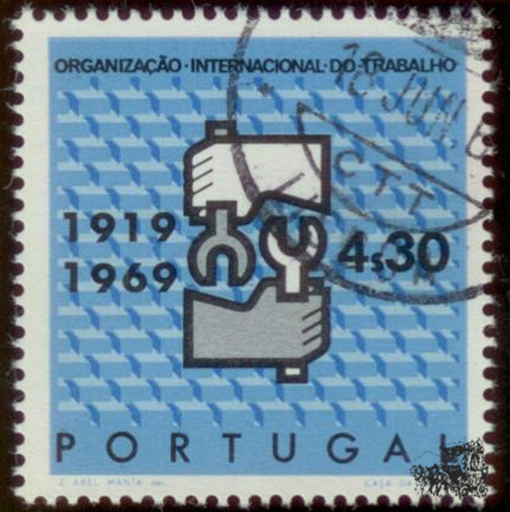 Portugal 1969 - 28. Mai, 50 Jahre Internationale Arbeitsorganisation (ILO), 4,30 Escudos Portugal 1969 - 28. Mai, 50 Jahre Internationale Arbeitsorganisation (ILO), 4,30 Escudos