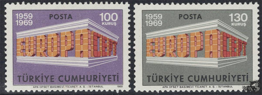 Türkei 1969 ** - EUROPA, Tempelform Türkei 1969 ** - EUROPA, Tempelform