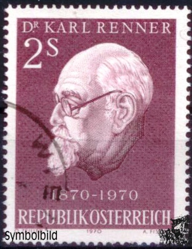 Österreich o 1970 - 2 S - 100. Geburtstag von Karl Renner Österreich o 1970 - 2 S - 100. Geburtstag von Karl Renner