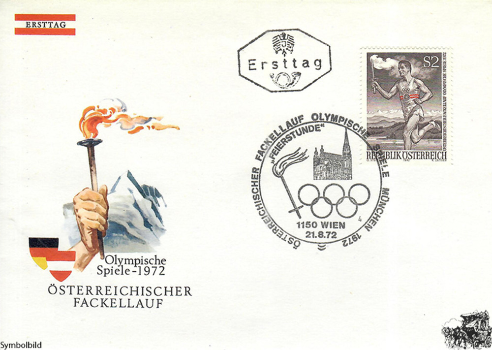 Österreich FDC 1972 - 2 S - Österreichischer Fackellauf - Olympische Spiele Österreich FDC 1972 - 2 S - Österreichischer Fackellauf - Olympische Spiele