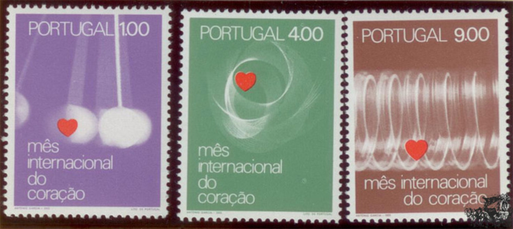 Portugal ** 1972 - Welt-Herzmonat 1,00 - 9,00 Escudos