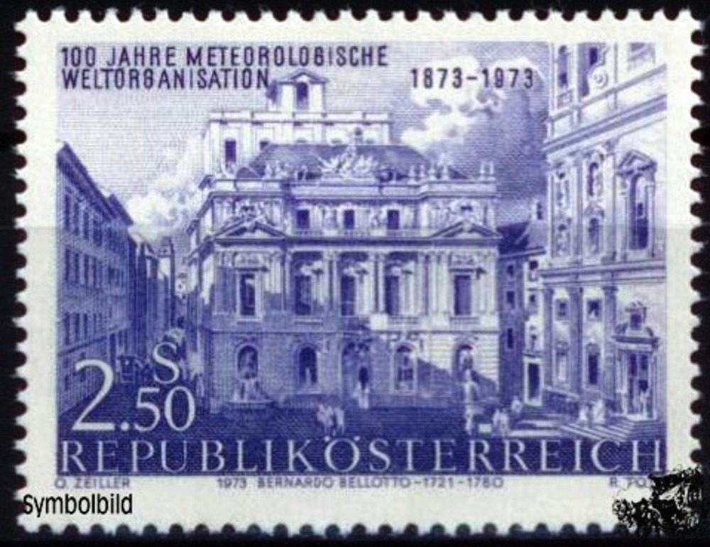 Österreich ** 1973 - 2,50 S - 100 Jahre Meteorologische Weltorganisation Österreich ** 1973 - 2,50 S - 100 Jahre Meteorologische Weltorganisation