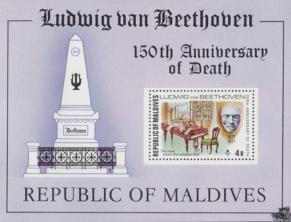 Malediven 1977 ** - 150. Todestag von Ludwig van Beethoven