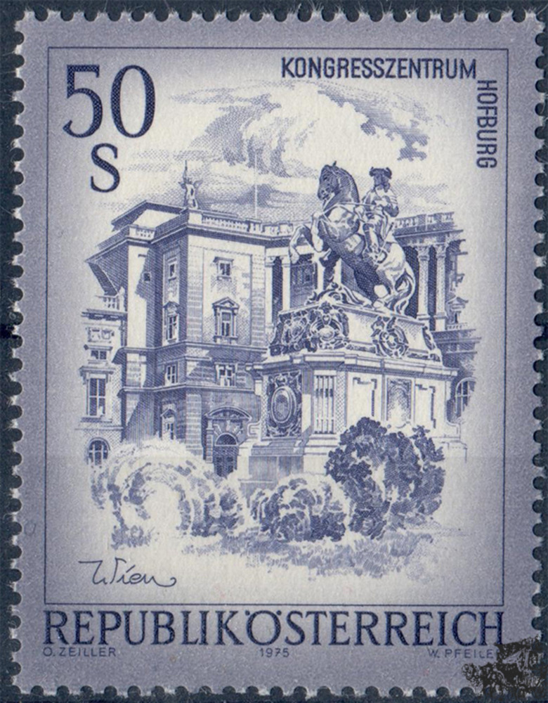 Österreich ** 1975 - 50 S - Freimarken Schönes Österreich - Kongresszentrum Hofburg