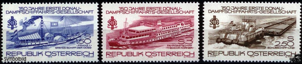 Österreich Satz ** 1979 - 150 Jahre Erste Donau-Dampf-Schifffahrtsgesellschaft