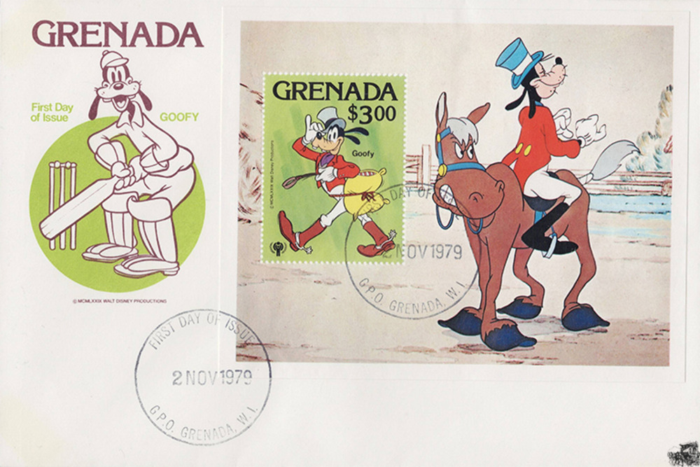 Grenada 1979 FDC - Disneyblock, Goofy