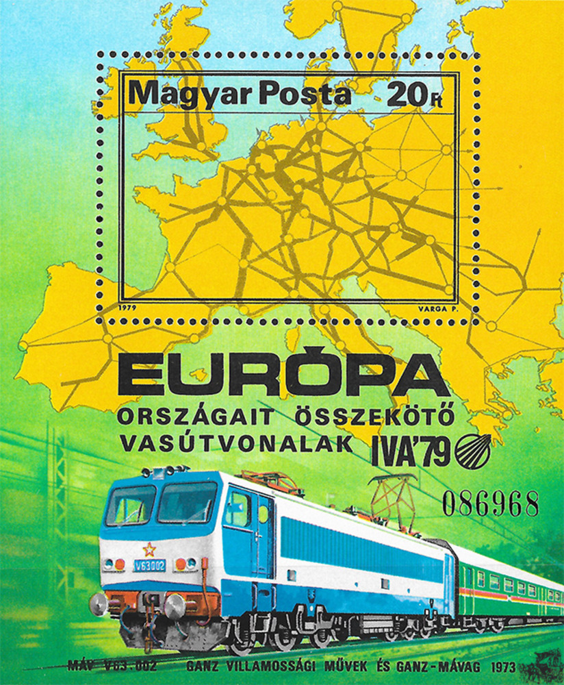 Ungarn 1979 ** - Europakarte mit Eisenbahnnetz