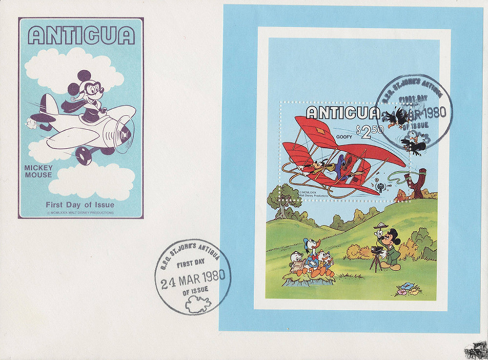 Antigua & Barbuda 1980 FDC - Disneyblock, Goofy