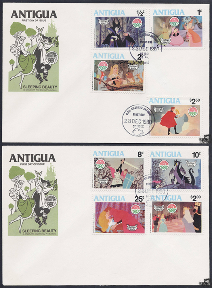 Antigua & Barbuda 1980 FDC - Disneymarken, Dornröschen