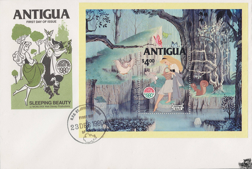 Antigua & Barbuda 1980 FDC - Disneyblock, Dornröschen