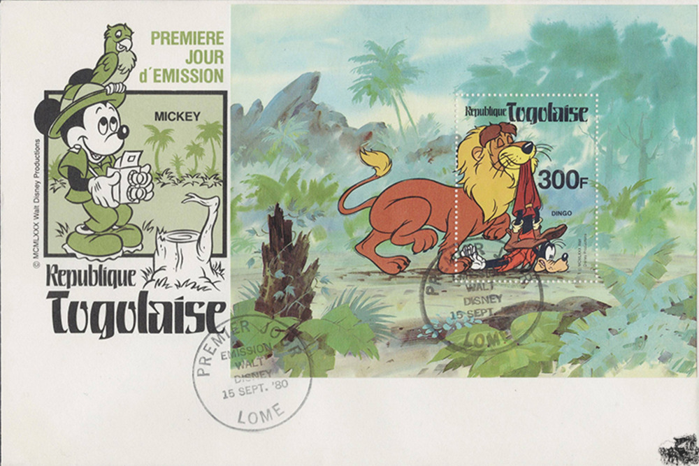 Togo 1980 FDC - Disneyblock, Löwe