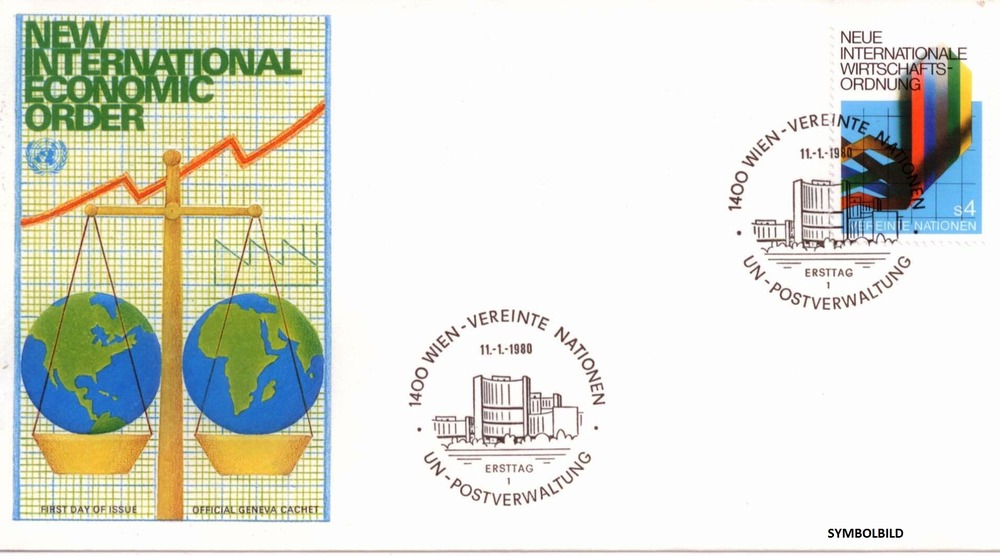 UNO Wien - FDC , ATS 4 - Neue int. Wirtschaftsordnung