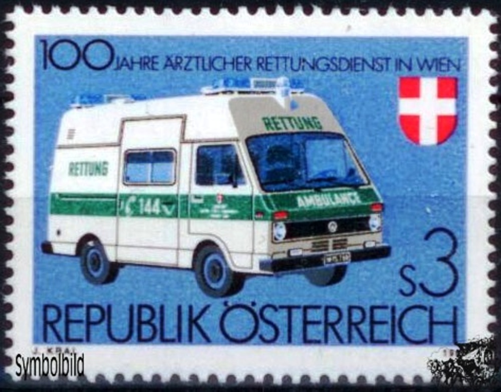 Österreich ** 1981 - 3 S - 100 Jahre ärztlicher Rettungsdienst in Wien