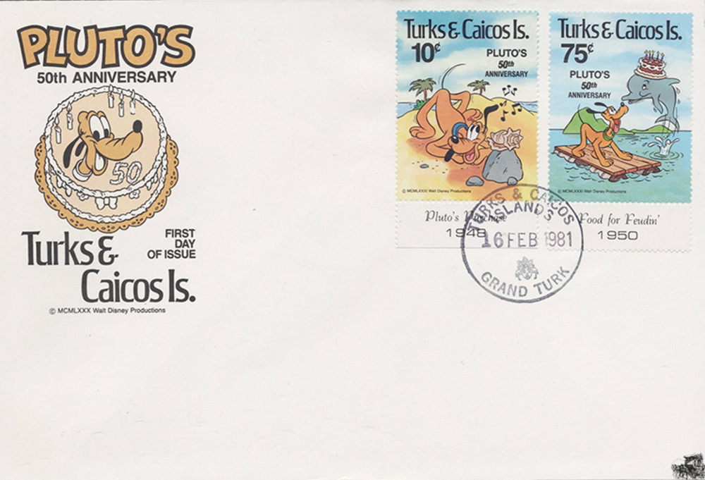 Turks und Caicos Inseln 1981 FDC - Disneymarken, Pluto 