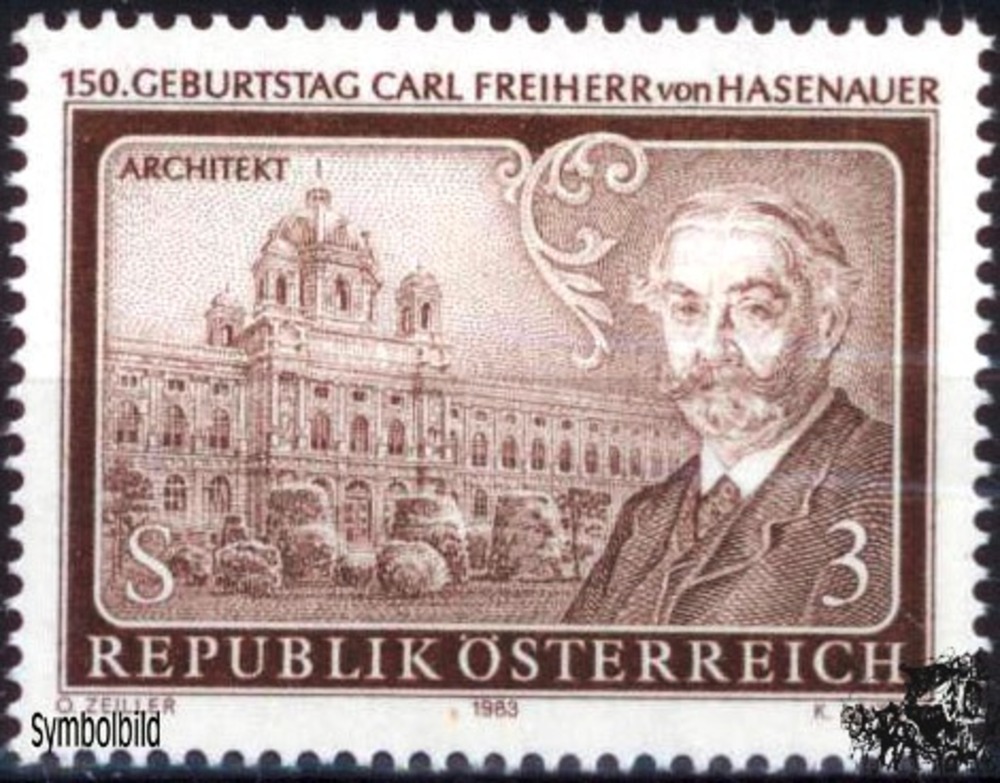 Österreich ** 1983 - 3 S - 150. Geburtstag von Carl Freiherr v. Hasenauer Österreich ** 1983 - 3 S - 150. Geburtstag von Carl Freiherr v. Hasenauer