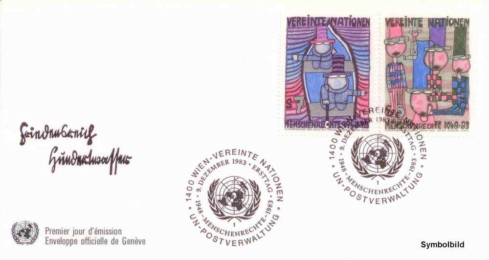 UNO Wien - FDC , ATS 12,00 - Allgemeine Erklärung d. Menschenrechte UNO Wien - FDC , ATS 12,00 - Allgemeine Erklärung d. Menschenrechte
