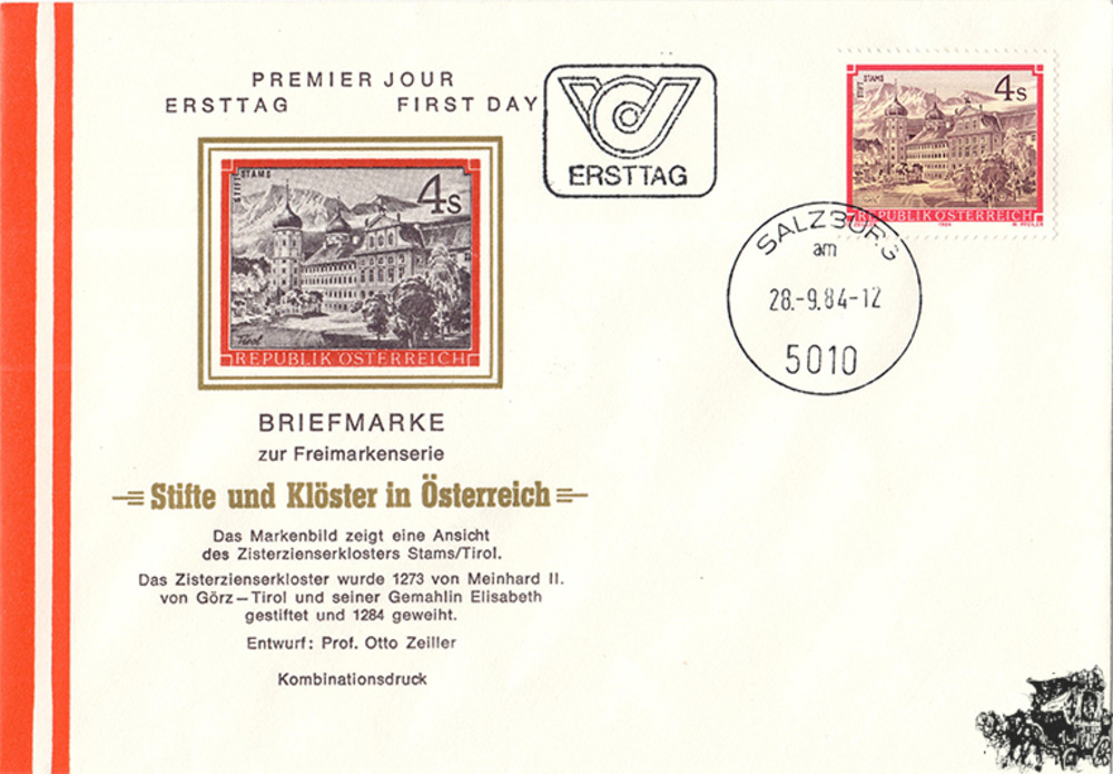 Österreich FDC 1984 - 4 S - Stifte und Klöster in Österreich Österreich FDC 1984 - 4 S - Stifte und Klöster in Österreich