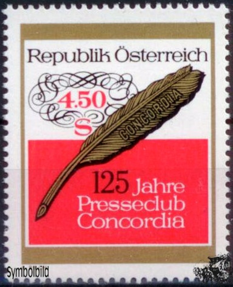 Österreich ** 1984 - 4,50 S - 125 Jahre Presseclub Concordia, Wien Österreich ** 1984 - 4,50 S - 125 Jahre Presseclub Concordia, Wien