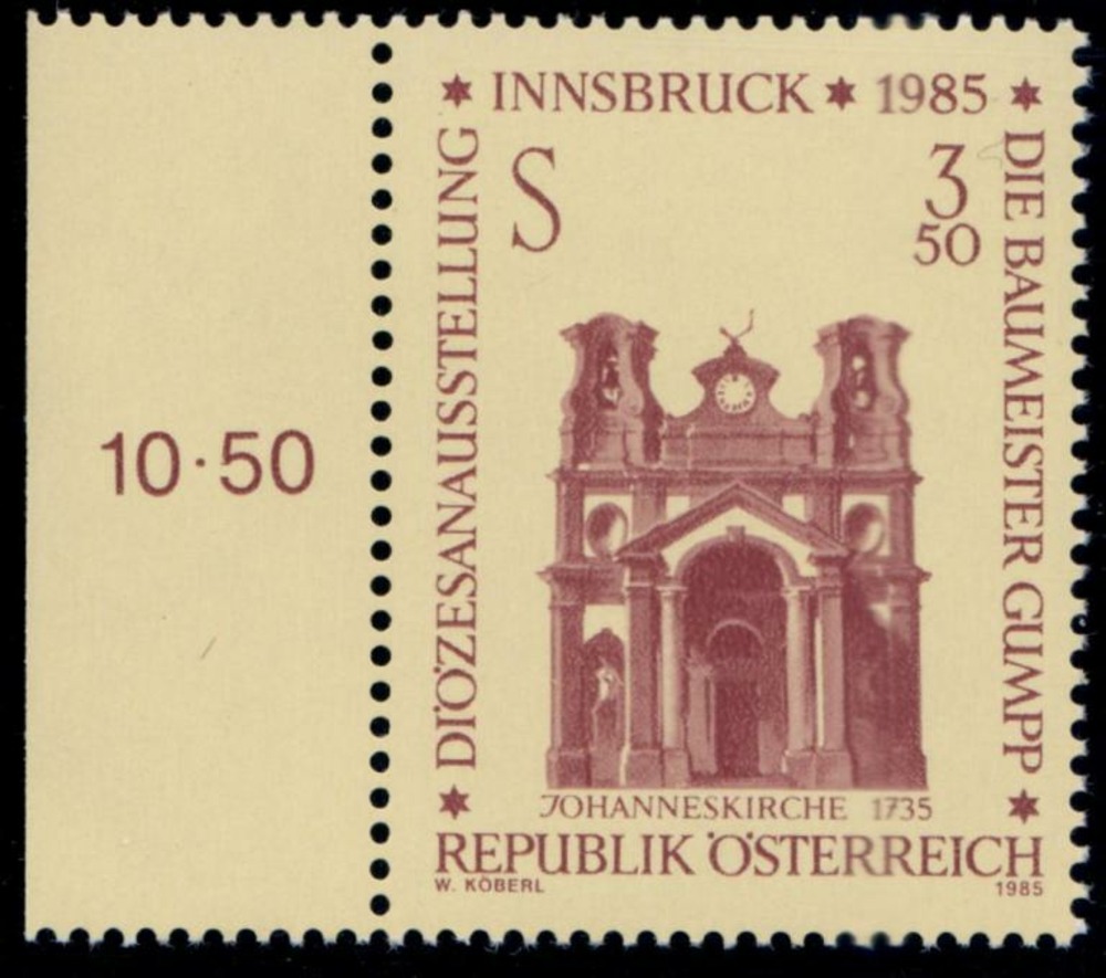 Österreich** 1985, 3.50 Schilling Diözesenausstellung Innsbruck, Fehldruck, ATTEST Österreich** 1985, 3.50 Schilling Diözesenausstellung Innsbruck, Fehldruck, ATTEST
