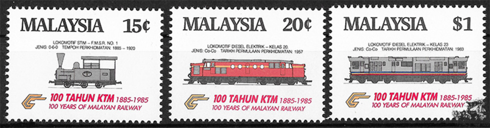 Malaysia 1985 ** - 100 Jahre Malaiische Eisenbahnen