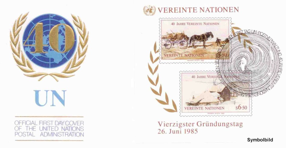 UNO Wien - FDC , ATS 15,00 - 40 Jahre UNO