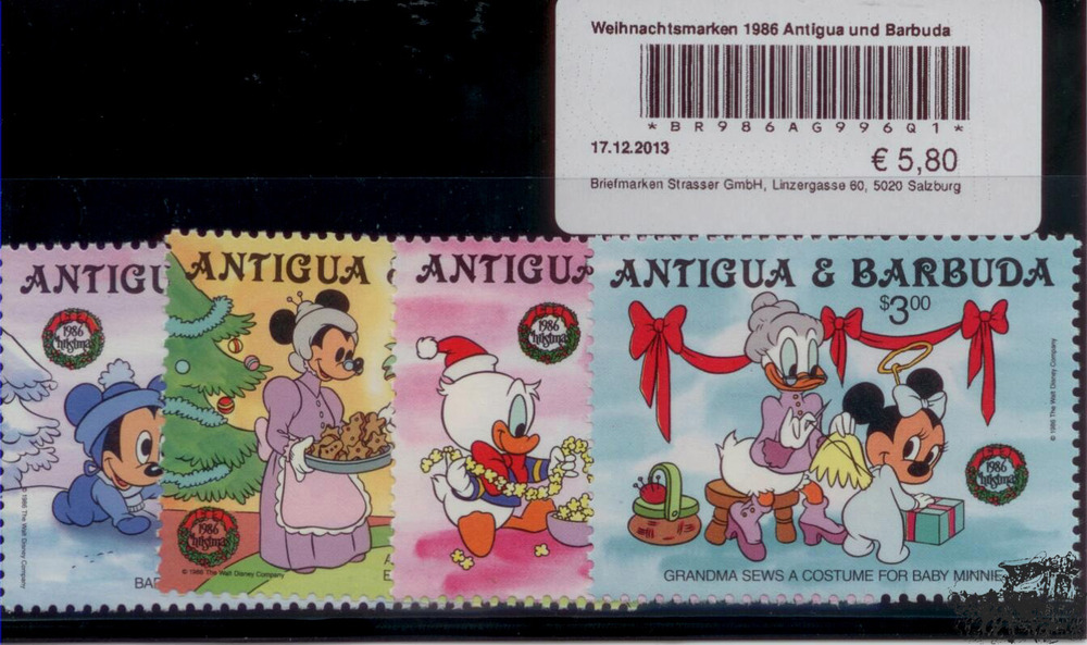 Weihnachtsmarken 1986 Antigua und Barbuda