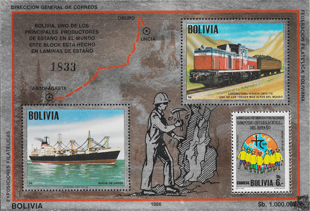 Bolivien 1986 ** - Bau der Eisenbahnstrecke Uncia-Antofagasta