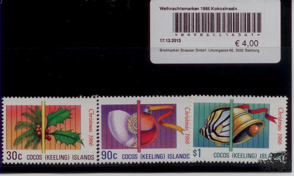 Weihnachtsmarken 1986 Kokosinseln