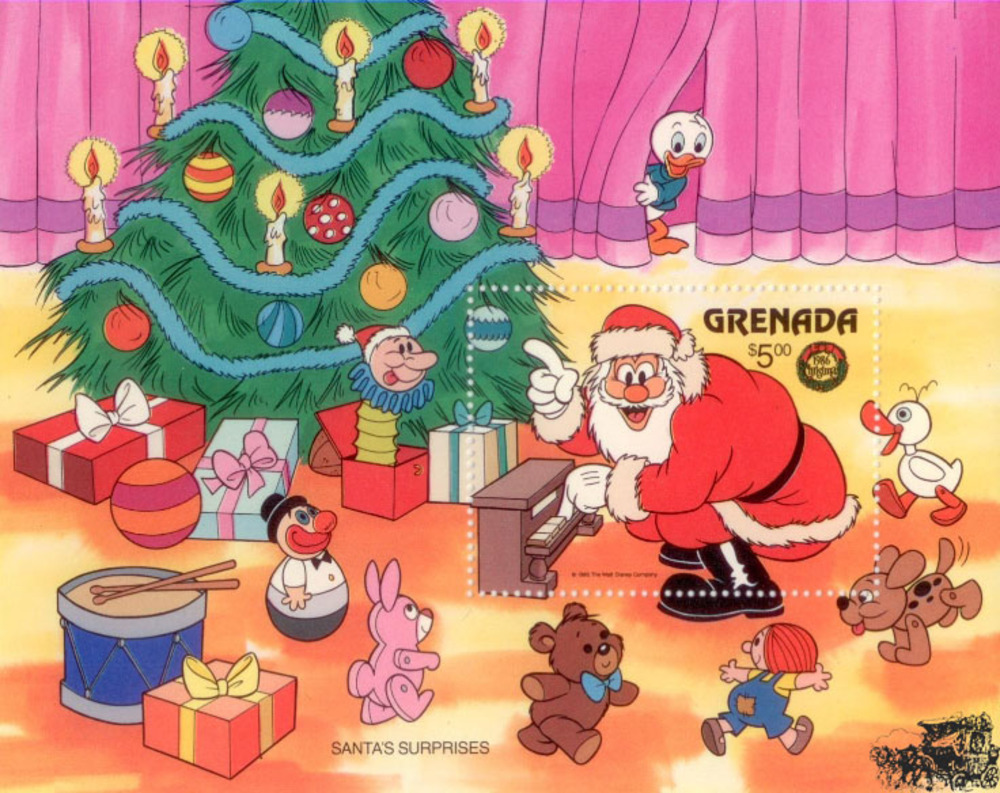 Grenada 1986 ** - Disneyblock, Weihnachtsmann 