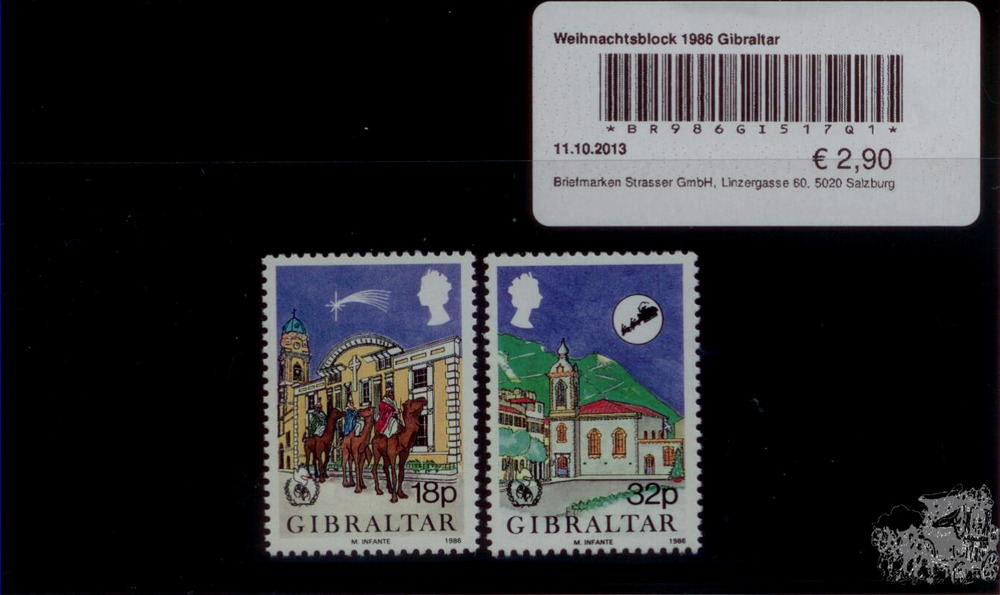 Weihnachtsmarken 1986 Gibraltar
