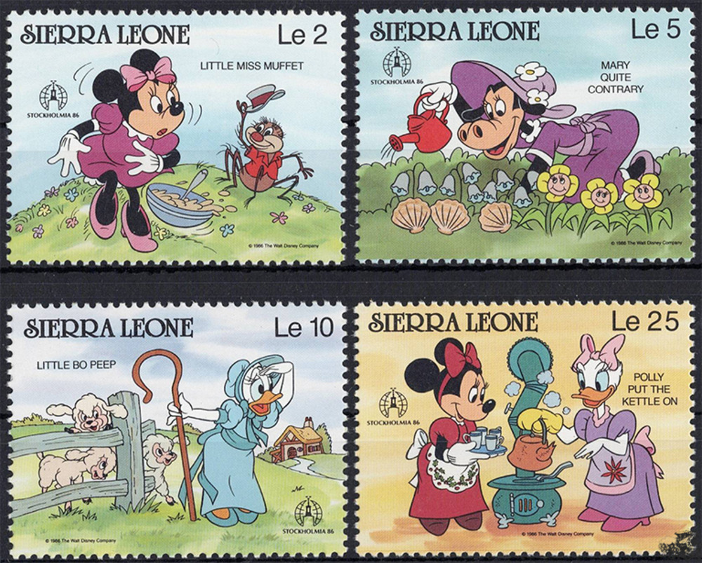 Sierra Leone 1986 ** - Disney Kurzserie, Kinderlieder