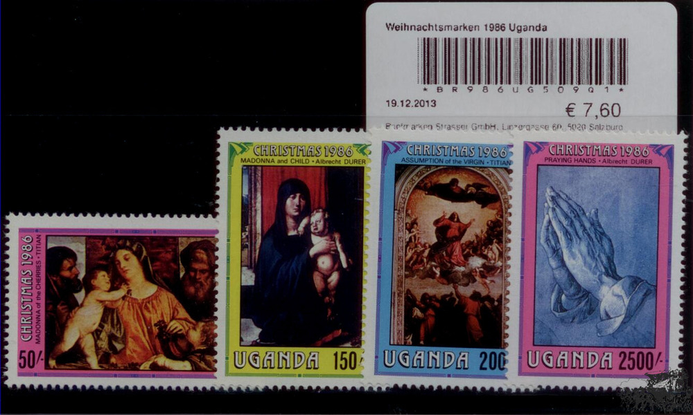 Weihnachtsmarken 1986 Uganda Weihnachtsmarken 1986 Uganda