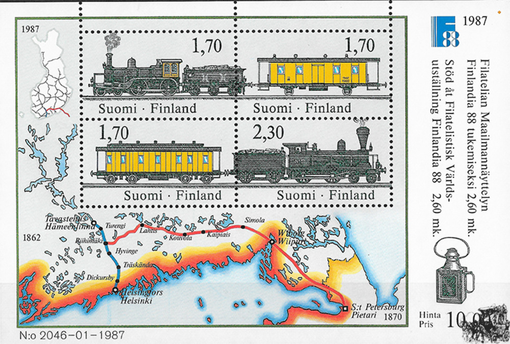 Finnland 1987 ** - Postbeförderung durch die Eisenbahn