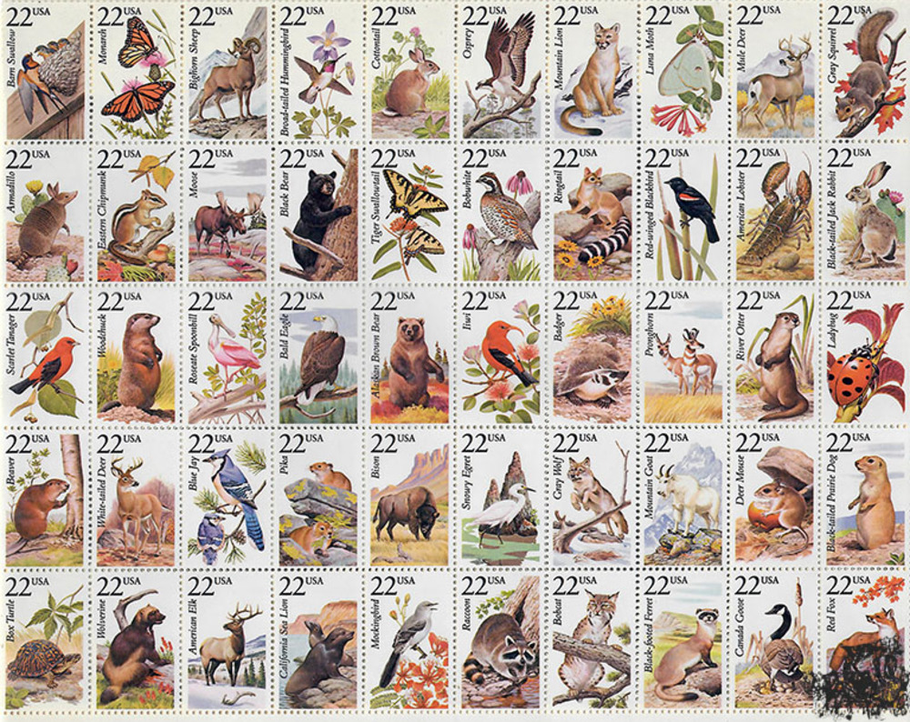 USA 1987 Zusammendruck ** - Nordamerikanische Fauna