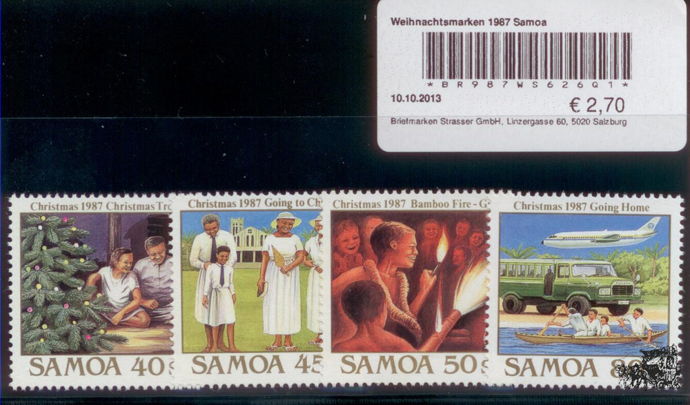 Weihnachtsmarken 1987 Samoa