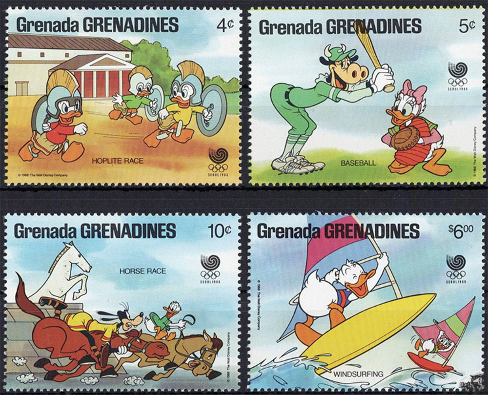 Grenada-Grenadines 1988 ** - Disney Kurzserie, Olympische Sommerspiele
