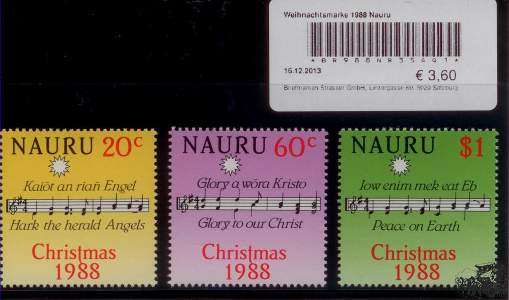 Weihnachtsmarken 1988 Nauru