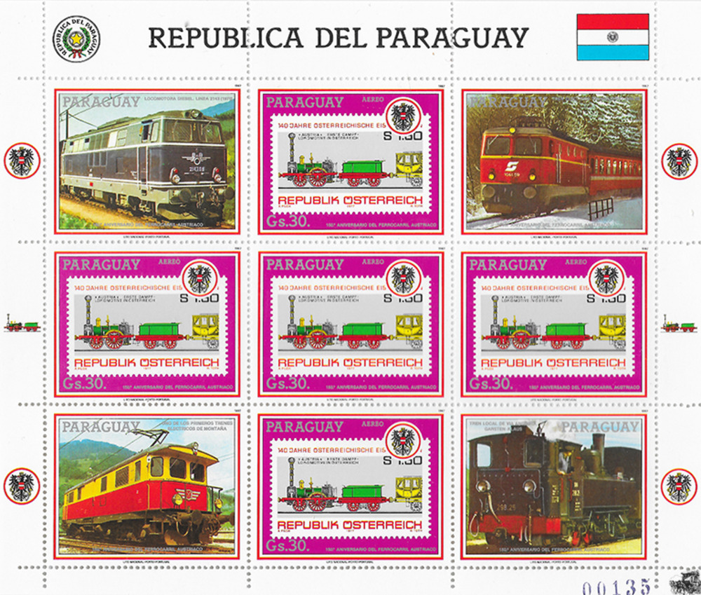 Paraguay 1988 ** - 150 Jahre Eisenbahn in Österreich